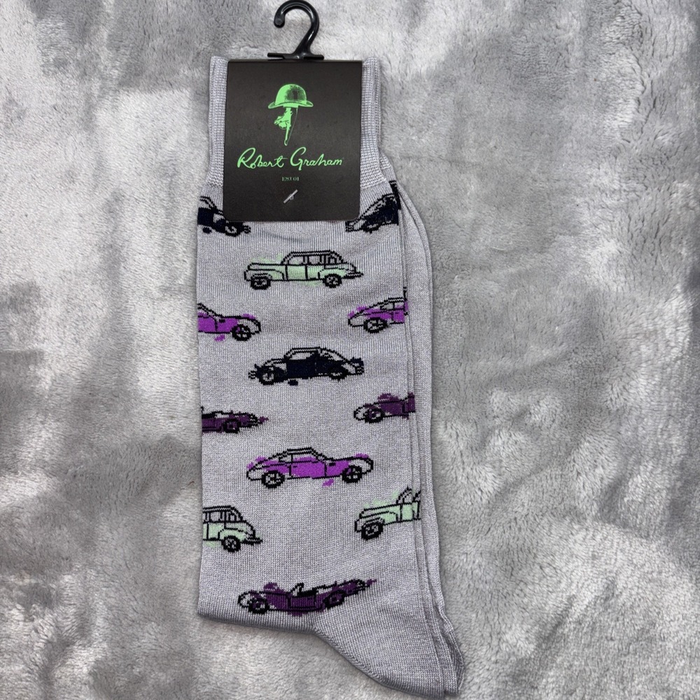 Robert‎ Graham Car Socks Black, One Size Mens